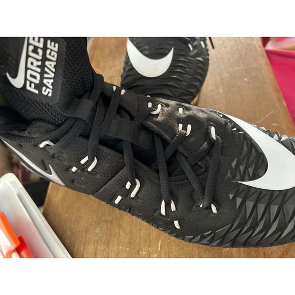 Nike Force Savage Elite Mens hightop Football Cleat Black White 880143-010 sz 10 - Picture 6 of 6